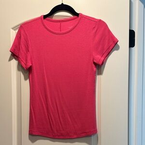 nuuds pink short sleeve slinky rib tee medium